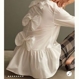 NWT Mare Mare X Anthropologie Bow-Back Tunic Blouse size xs
